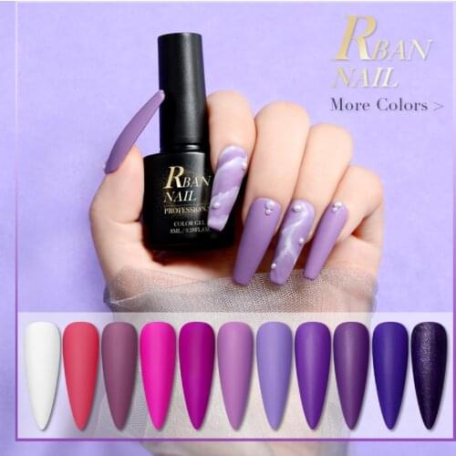 8ml Color Gel Purple Nail Polish Hybrid Varnish for Manicure Semi Permanent Nails Art Nail Polish Gellak Matte Top Coat Primer