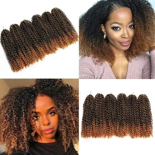 Hair Nest Marlybob Crochet Hair Short Passion Twist Hair Kinky Curly Short Crochet Braids Jerry Curly Kinky Twist For Women