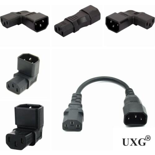 IEC60320 C13 Angle Converter Angle Extension Cable C13 to C14 PDU Up Down Right Angle Power Cables Male to Female AC Power Cord
