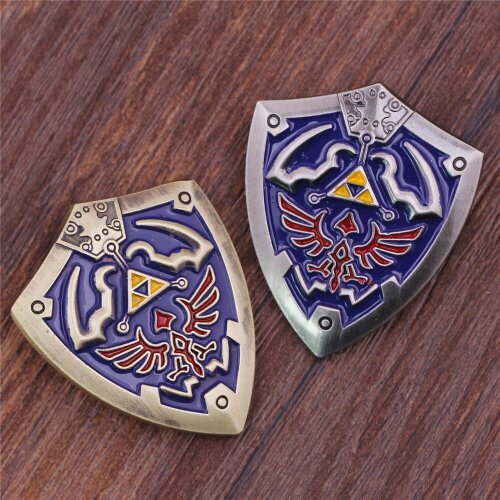 Cartoon Classic Game Hylian Shield Enamel Brooch Pin Metal Badges Lapel Pins Brooches Jackets Fashion Jewelry Accessories