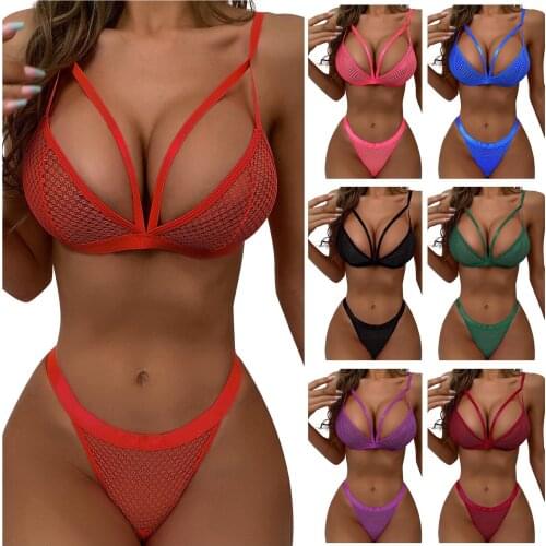 Womens Underwear Set Erotic Lingerie Woman Panties Bandage Bra Brief Sets Transparent Sexy Lingerie Sensual Lingerie Woman