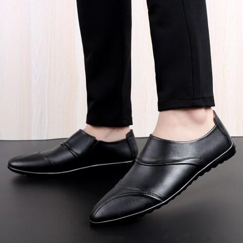 Hot Sale Men Casual Sneakers Men Business High-end Moccasins Slip on Comfortable Genuine Leather Loafers Walking Footwear