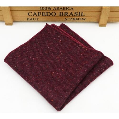 Mens Polyester Wool Formal Clothing Pocket Square Man Wedding Geometric Dot Striped Handkerchief Dark Color