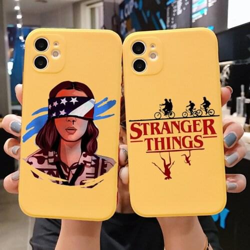 PUNQZY Soft TPU Shell Cover Strange Thing Case For iPhone 11 XR 8 7Plus XS Max XR 12 PRO MAX Cute flower Story Popular TV Series