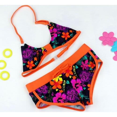 Baby Girls 2 Pieces Swimwear Children Bikini Set with Floral Print 8-16Y Kids Tankini Children Bathing Suit Girl Beach Wear