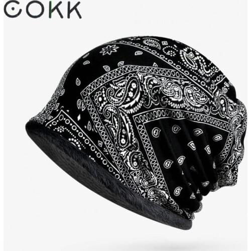 COKK Autumn Winter Hats For Women Ladies Cotton Beanies Turban Hat Bonnet Headgear Ear Hat Skullies Beanies For Men Headscarf