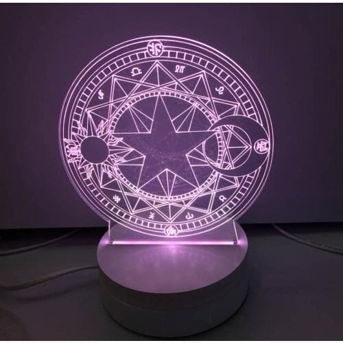 Card Captor Sakura Clear Card 3d LED Night Light Lamp Home Decoration Light Pretty Gifts HY