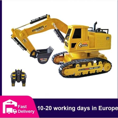 CONUSEA 1:24 RC Truck Caterpillar Tractor Model Engineering Car 2.4GHz Radio Controlled Car 10 Channel RC Excavator Toy for Boy