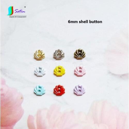 Wholesale 100pcs Bjd Doll Clothes Sew Handmade Toy Small Size Mini 6mm Cartoon Cute Metal Colorful Shell Button A0567L