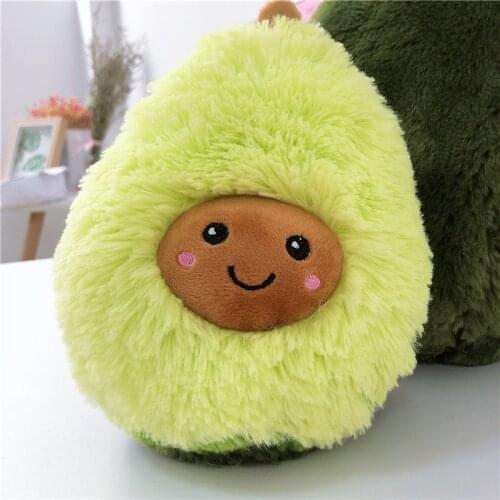 Kawaii Avocado Plush Pillow Fruit Doll Creative Smile Plush Plant Toy Avocado Cushion Birthday Gift for Kids Children