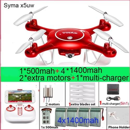 SYMA X5UW RC Drone 720P WIFI FPV Camera Helicopter Height Hold One Key Land 2.4G 4CH 6Axis RC Quadcopte with batteries