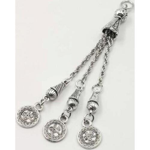 Tasbih tassels Metal accessories Fashion style popular Three chains Pendant metal Misbaha Karkoosha