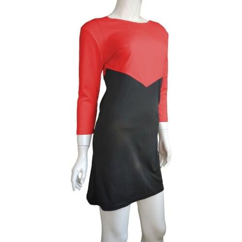 Cotton Womens Dress Party Stitching Contrast Color Casual Bottoming Skirt ComfortableDream