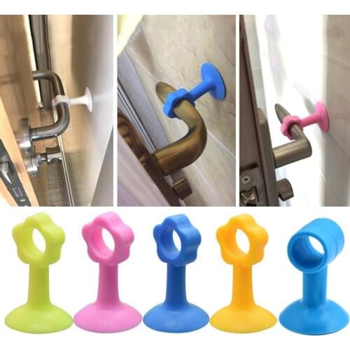 1PCS Silicone Sucker Wall Protectors Door Handle Bumpers Buffer Guard Stoppers Silencer Crash Pad Doorknob Lock