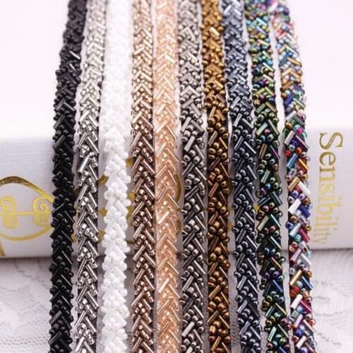 10 yards Artificial Pearl Beaded Lace Trim High Quality Ribbon Costume Wedding Dress Jewelry Design Handmade DIY Sewing Supplies