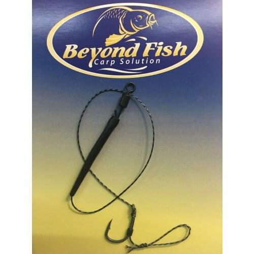 5 x Carp Fishing Combi Rigs -Wide Gape Barbed Hooks-Teflon (PTFE) Coated - Soft Hook Link 25LB- carp rigs for Fishings