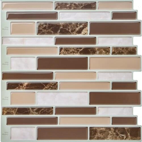 5-Sheet Removable Self Adhesive 3D Tile Wall Decal Sticker DIY Kitchen Bathroom Home Decor Wallpaper