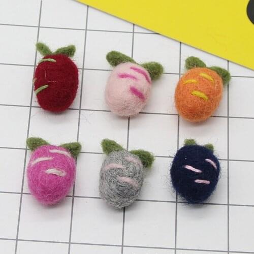 6pcs/lot Wool felt carrot Patches DIY Handmde Accessories For kids clothes Cartoon Childrens hair clip Accessories