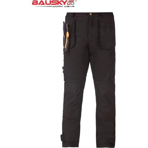 Bauskydd Mens Long Pants Wear-resistant Cargo Pants Multi Pockets Casual Trouser Climbing Outdoor Cycling Work Pants Worker Male
