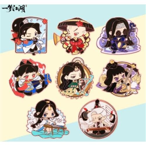 Cosmile New Game Yi Meng Jiang Hu 8pcs metal badge brooch clothes pins hat decoration Creative cute lovely limited cosplay C