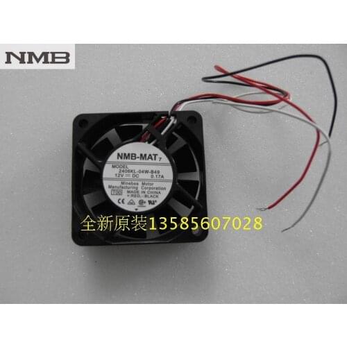 For NMB 2406KL-04W-B49 6015 60*60*15mm DC12V 3 line axial cooling fan