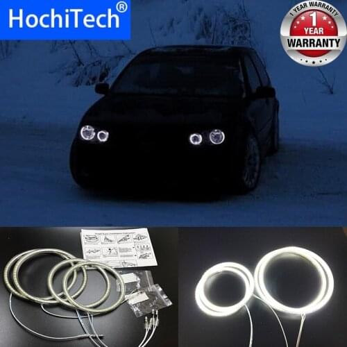 HochiTech for Volkswagen VW golf 4 1998-2004 Ultra bright SMD white LED angel eyes 12V halo ring kit daytime running light DRL