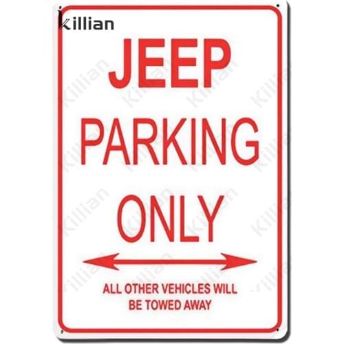 Retro Metal Plaque Parking Lot Sign Tin Sign Metal Plate Car Metal Painting Jeep Metal Poster Club Bar Wall Home Decoration