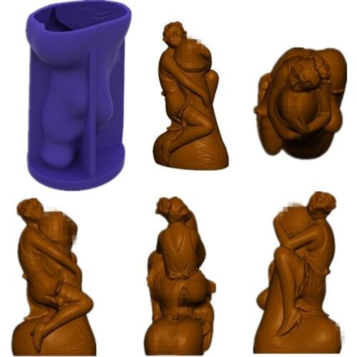 Creative Beauty Holding Sexy Penis Silicone Mold DIY Making Soap Candle Polymer Clay Molds Cake Decorative Mould Decoration Tool