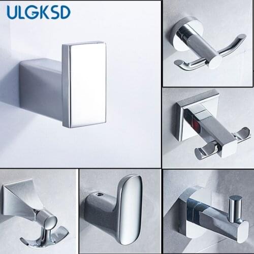 ULGKSD Robe Hooks Chrome Brass Wall Mounted Para Kitchen/ Bathroom Towel Hooks Accessories