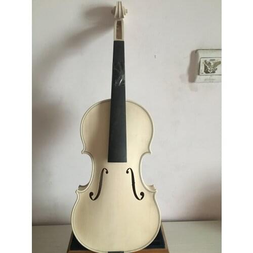 Master 4/4 size white violin Guarneri model and a set of ebony accessories