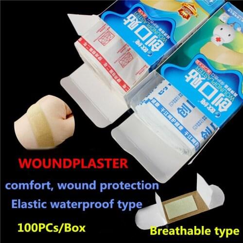 Medical Elastic waterproof 100 pieces of medical wound patch hemostatic patch can prevent heel abrasion Band aid Wound stickers