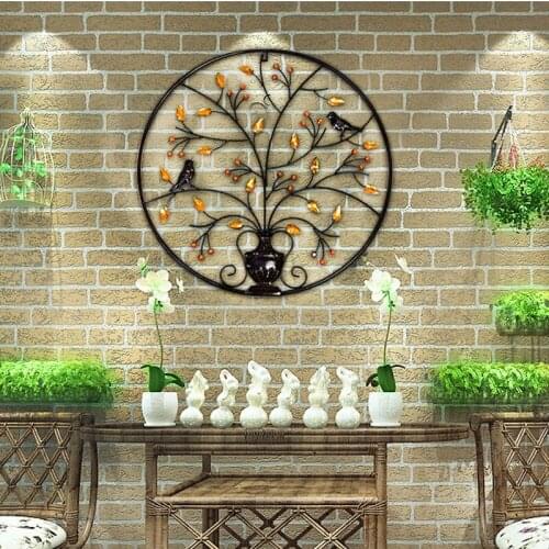 Metal Iron Circular Wall Decor Ornaments Creative Wall Decoration Wall Hanging Room Background Pendant
