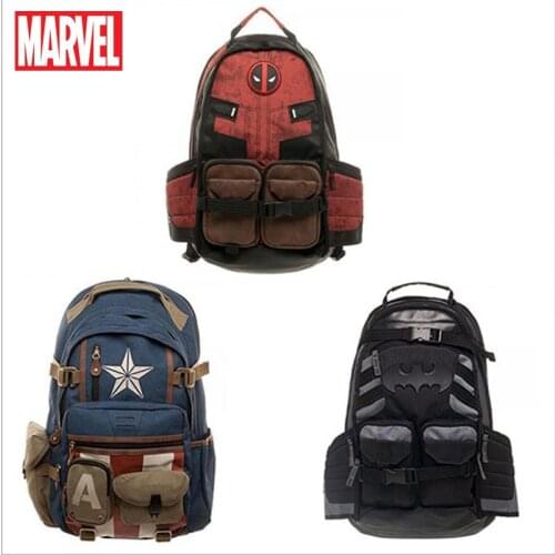 Disney Marvel Deadpool Schoolbag Avengers Backpack Schoolbag Canvas Backpack Men Cute Backpack