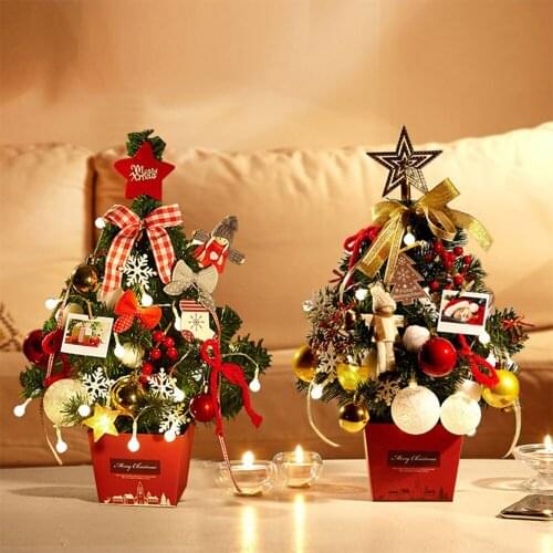 50CM Table LED Christmas Tree Nightlight Decoration Light Pine Tree Mini Xmas Tree Christmas Decoration New Year Gift
