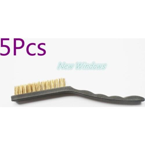 Brand New Dental Bur Cleaning Brass Wire Brush Flat Dental Lab Instrument * 5Pcs