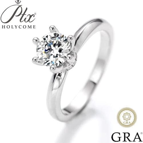 6 Claw Moissanite Wedding Rings 1ct D Color 925 Sterling Silver Round Cut Women Rings Lady Engagement Anniversary 4.25-7.5 inch