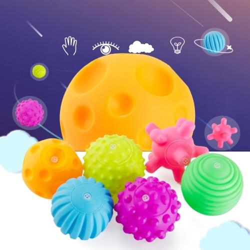 Learn Climbing Ball Teether Design Fun Soft Rubber Pinch Player Catch Ball Multi Texture Combination Environmental Protection