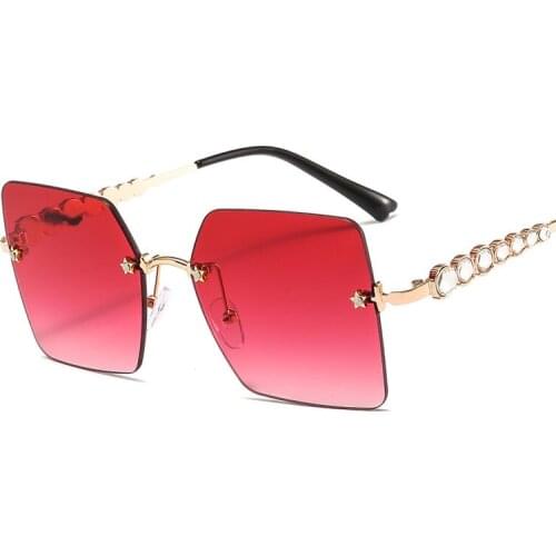 Veshion Rimless Diamond Luxury Sunglasses Star Men Women Fashion Shades UV400 Vintage Glasses