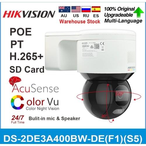 Hikvision 4 MP ColorVu Network Speed Dome PTZ DS-2DE3A400BW-DE(F1)(S5) Poe SD Card Bulit-in MIc & Speaker Face Capture Camera