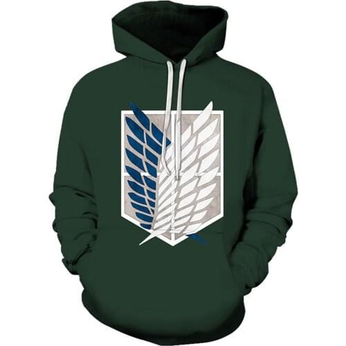 Attack on Titan Hoodies shingeki no kyojin 3D Print Hooded Hoodie Pullover Sweatshirt Coat