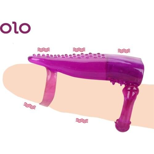 OLO Vibrating Cock Ring Penis Rings Clitoris Stimulate Tongue Licking Massager Tongue Vibrator Sex Toys for Couples Sex Products
