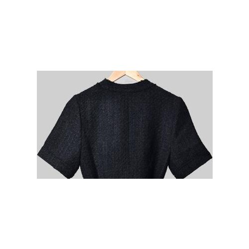 Early Autumn Women Tweed Mini Dress Tassel Stitching Pleated Short Sleeve Solid Color with Sashes Female Zipper Dresses