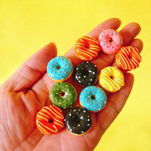 10 pcs Doughnuts/dessert/doughnuts/miniatures food/cute/fairy garden gnome/moss terrarium decor/bonsai/figurine/doll house decor