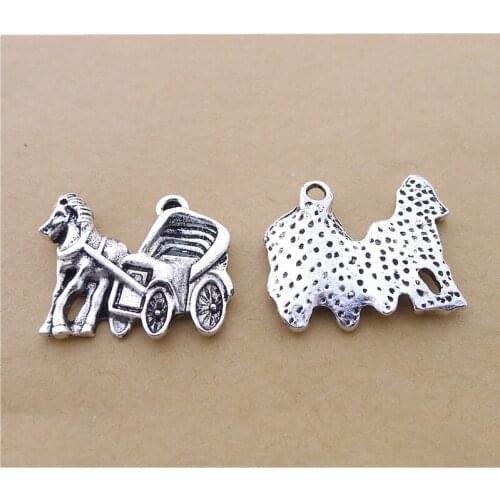 100Pcs/lot Antique Silver Carriage Charms 20x23MM Coach Charms Jewelry Accessories