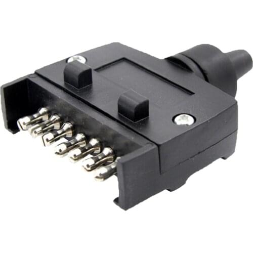 12V 7Pin Flat Trailer Light Electrical Plug Sockets Light Male Plug Caravan Truck RV Boat
