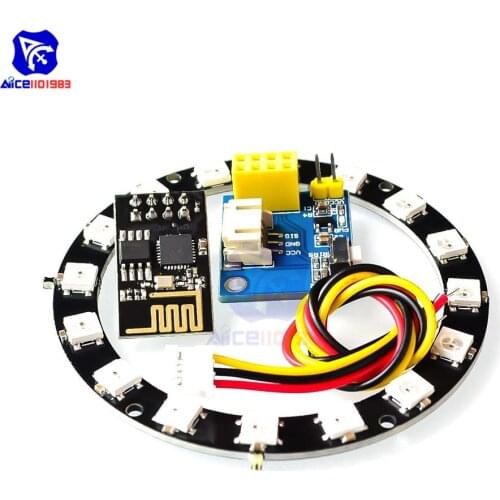 Diymore WS2812 5050 16 Bit RGB LED Module WS2812 RGB LED Controller Adapter ESP8266 ESP-01 ESP-01S Wireless Board for Arduino