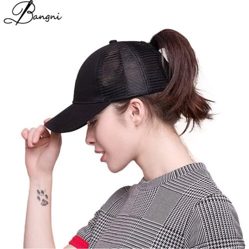 2018 Girls Ponytail Baseball Cap Women Messy Bun Baseball Hat Snapback Caps Summer Sports Mesh Hats
