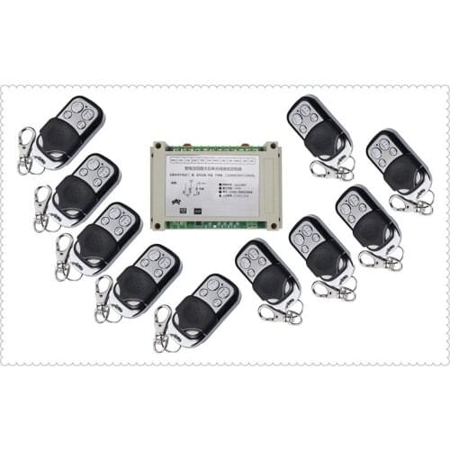 220V 380V 4CH 30A RF Wireless Remote Control System Radio Switch remote switch 220V 380V Learning code receiver 10* transmitter