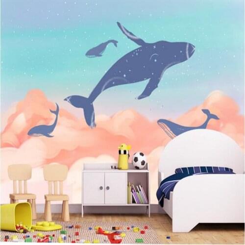 3d Wallpapers Cute Cartoon Whale Underwater Animal Hand Painted Children Room Wall Paper Minimalist 3d Wallpaper Living Room