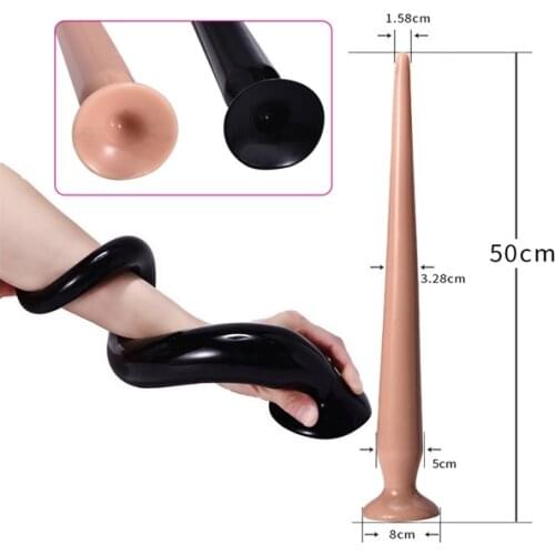 50 Cm Long Vagina Dildo With Sucker Anal Butt Plug Prostate Massage Anal Dilator Men And Women Anal Sex Masturbation Sex Toys